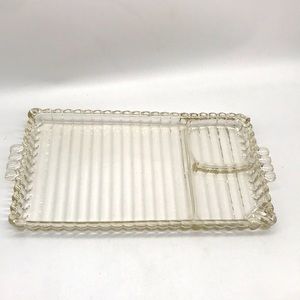 Vintage Hazel Atlas Orchard Glass Smoke/Snack & Sip Luncheon Tray Plate